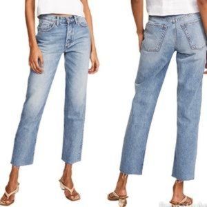 Boyish Denim Tommy High Rise Straight Leg Size 28 Gilda Wash Rigid Raw Hems